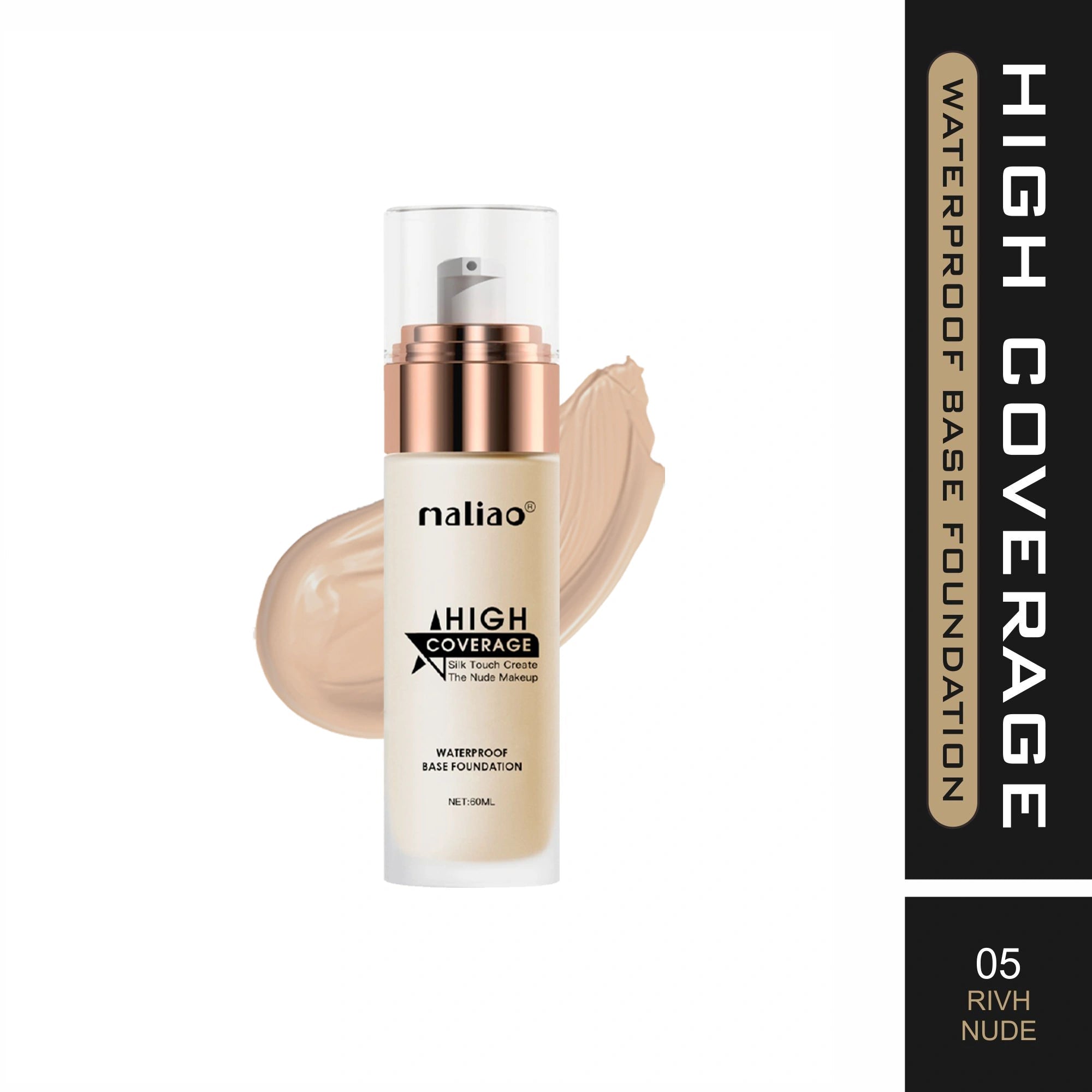 Maliao High Coverage Waterproof Base Foundation - Flawless All-Day Wear Face
